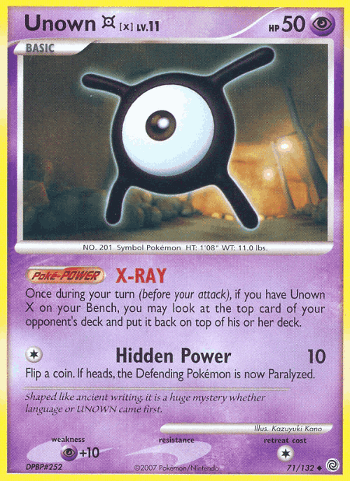 Unown [X] #71 from Secret Wonders - Uncommon - Illustrated by Kazuyuki Kano