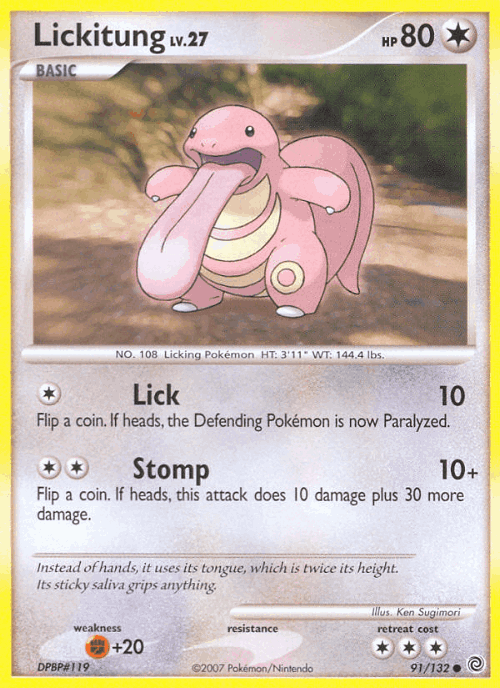 Lickitung #91 from Secret Wonders - Common - Illustrated by Ken Sugimori
