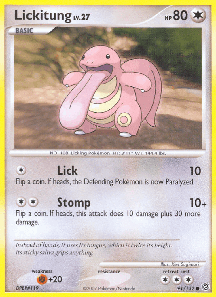 Lickitung #91 from Secret Wonders - Common - Illustrated by Ken Sugimori