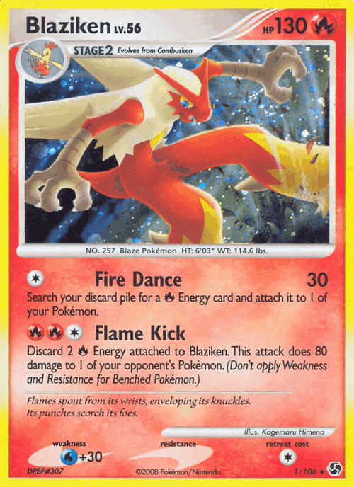 Blaziken Pokémon TCG card art