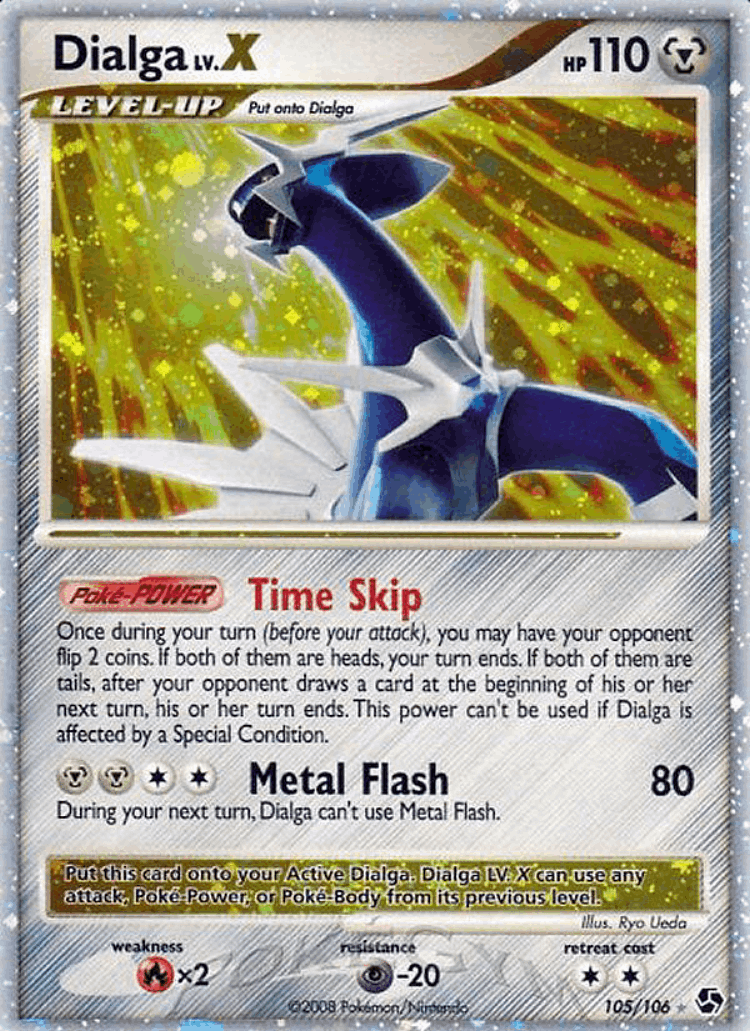 Dialga LV.X #105 from Great Encounters - Rare Holo LV.X - Illustrated by Ryo Ueda