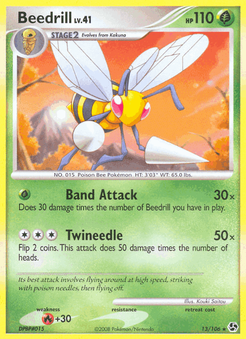 Beedrill #13 from Great Encounters - Rare - Illustrated by Kouki Saitou