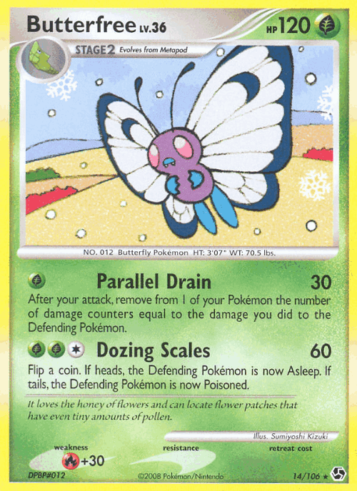 Butterfree #14 from Great Encounters - Rare - Illustrated by Sumiyoshi Kizuki