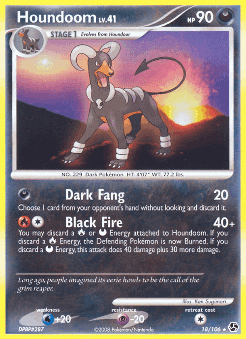 Houndoom #18 from Great Encounters - Rare - Illustrated by Ken Sugimori