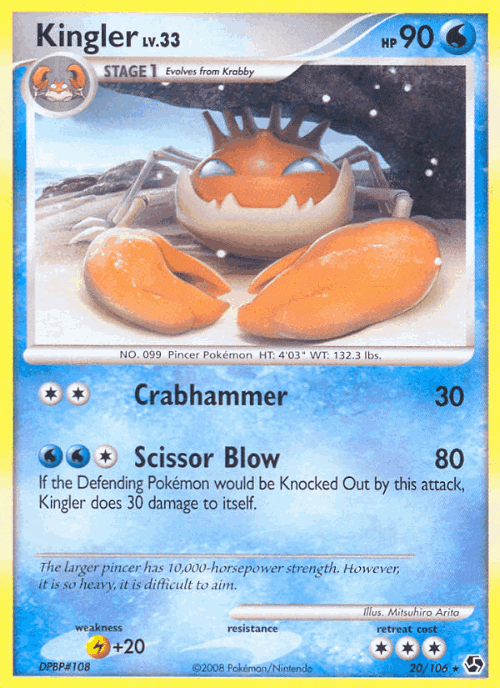 Kingler Pokémon TCG card art