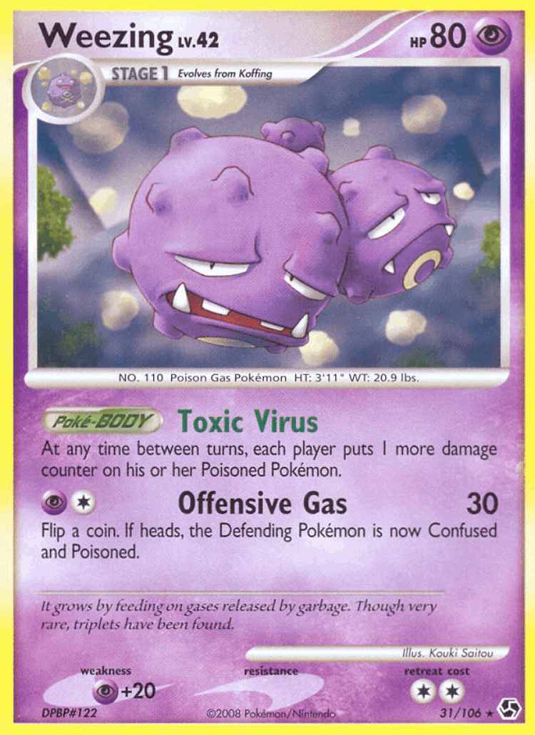 Weezing #31 from Great Encounters - Rare - Illustrated by Kouki Saitou