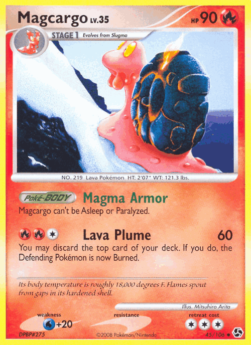 Magcargo #45 from Great Encounters - Uncommon - Illustrated by Mitsuhiro Arita