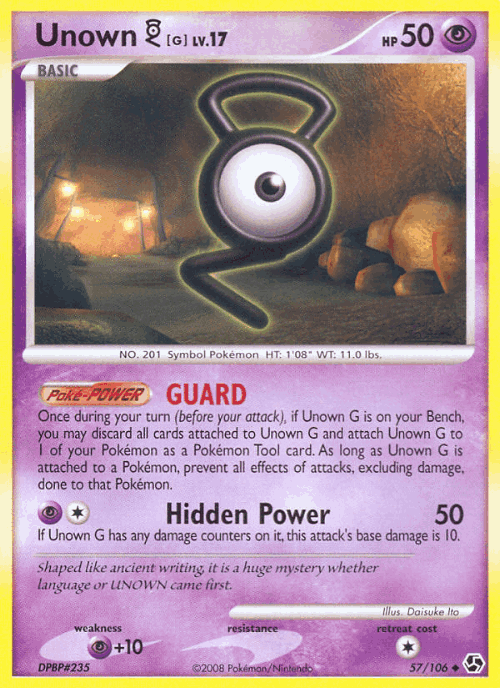 Unown [G] #57 from Great Encounters - Uncommon - Illustrated by Daisuke Ito