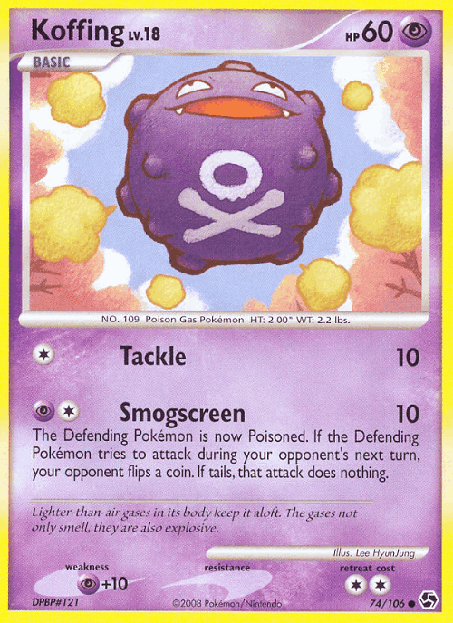 Koffing #74 from Great Encounters - Common - Illustrated by Lee HyunJung