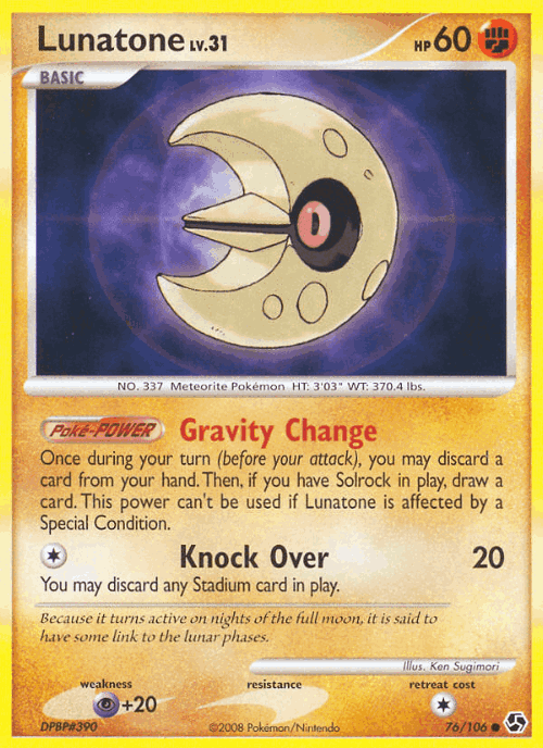 Lunatone #76 from Great Encounters - Common - Illustrated by Ken Sugimori