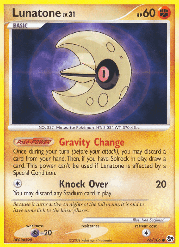 Lunatone #76 from Great Encounters - Common - Illustrated by Ken Sugimori