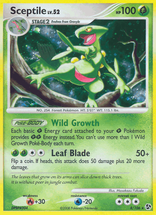 Sceptile Pokémon TCG card art