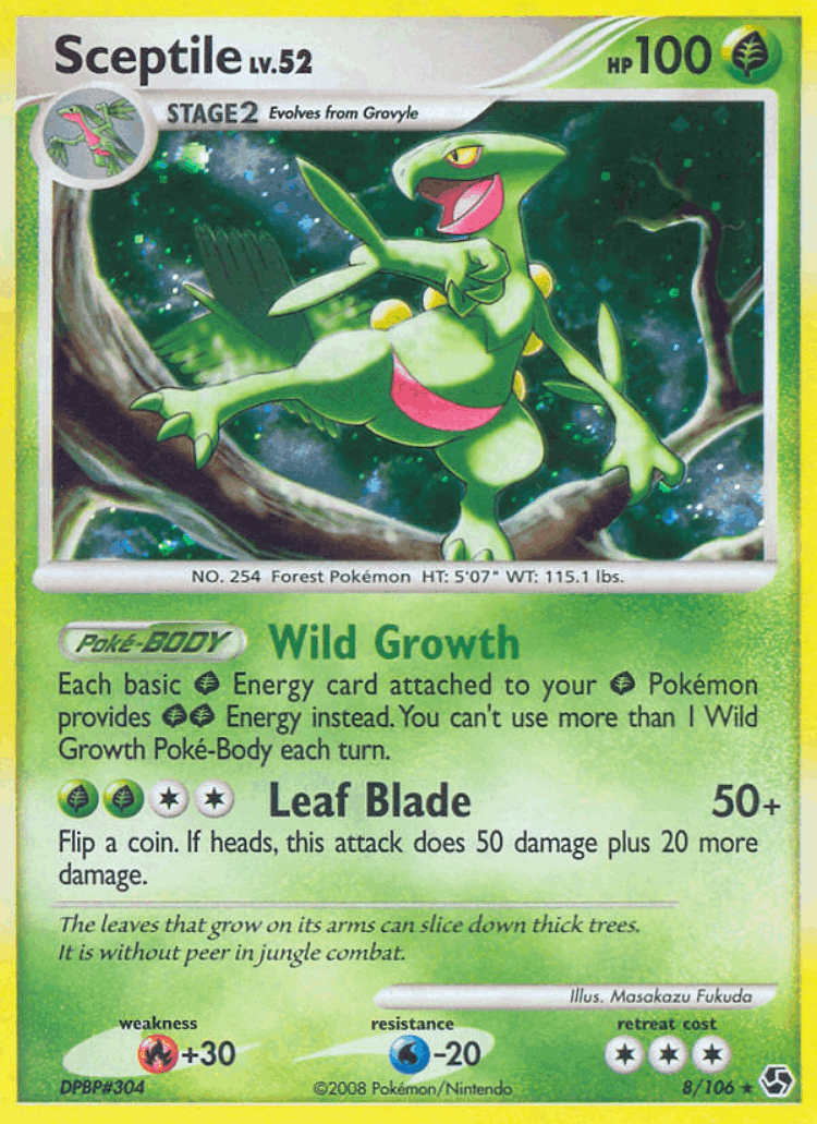 Sceptile #8 from Great Encounters - Rare Holo - Illustrated by Masakazu Fukuda