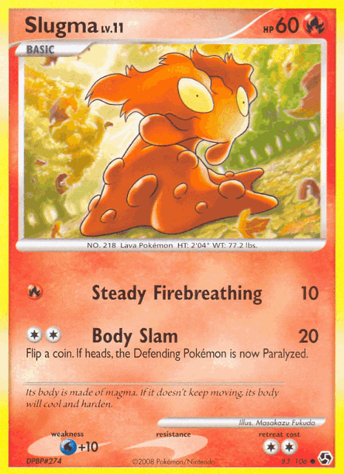 Slugma #83 from Great Encounters - Common - Illustrated by Masakazu Fukuda
