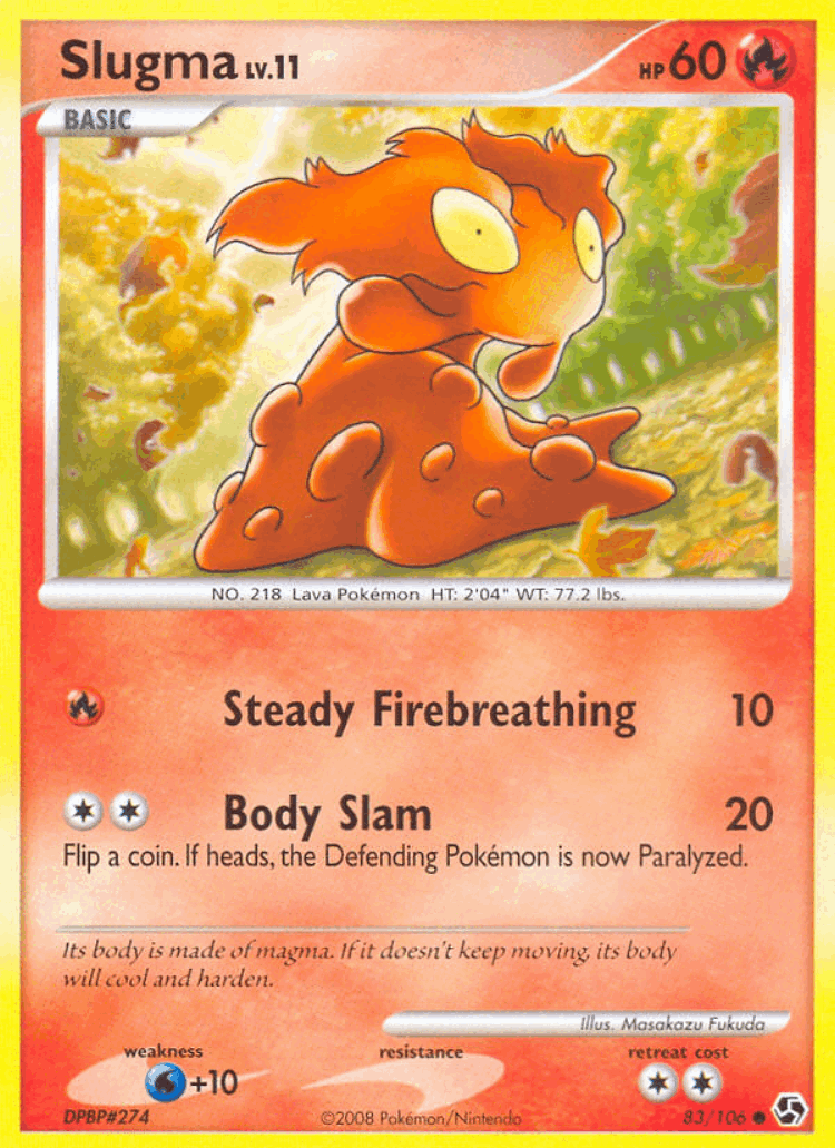 Slugma #83 from Great Encounters - Common - Illustrated by Masakazu Fukuda