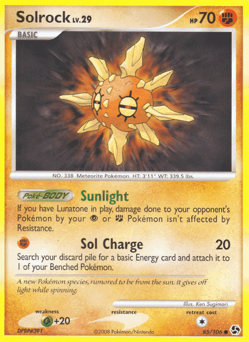 Solrock #85 from Great Encounters - Common - Illustrated by Ken Sugimori