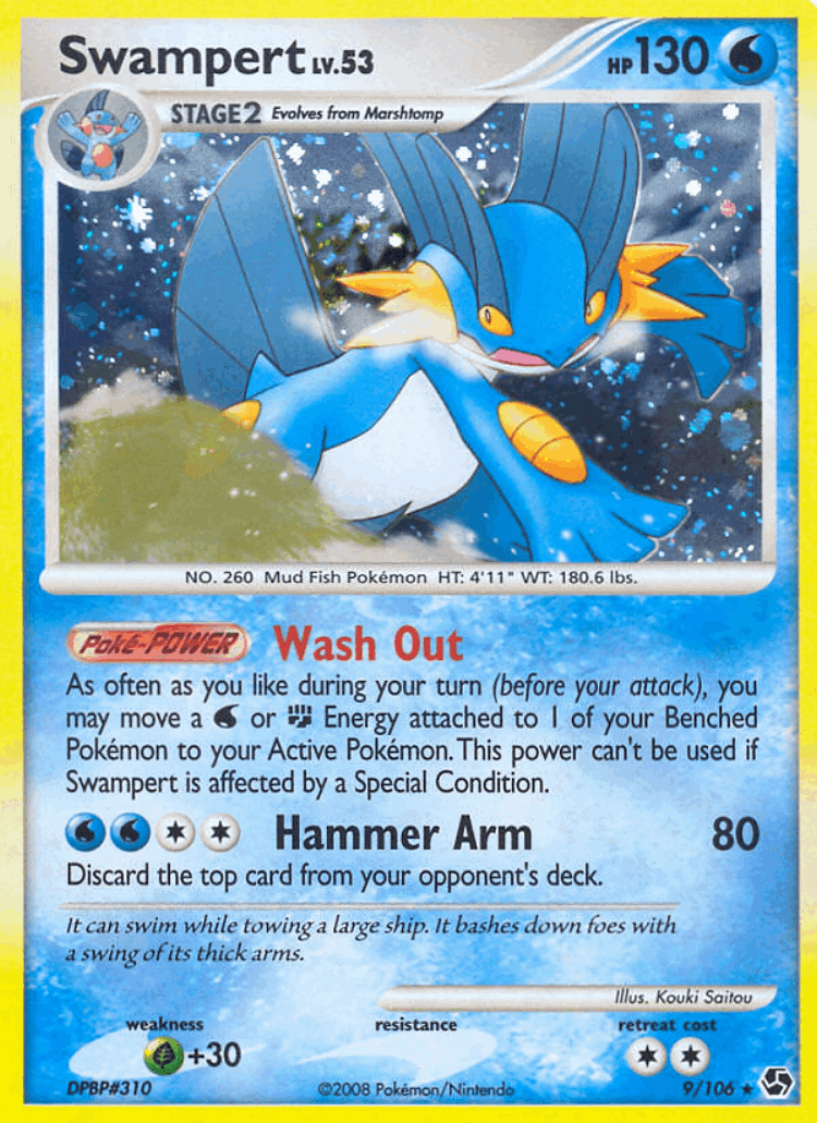 Swampert #9 from Great Encounters - Rare Holo - Illustrated by Kouki Saitou
