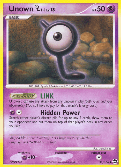 Unown [L] #91 from Great Encounters - Common - Illustrated by Daisuke Ito