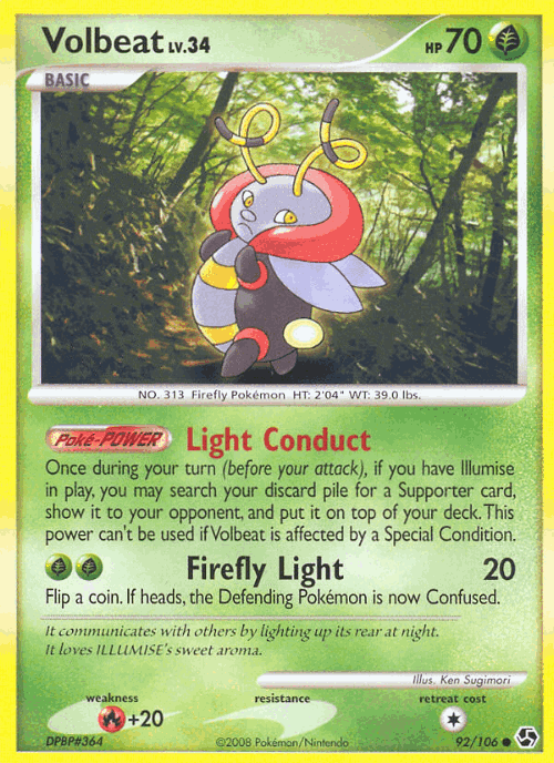 Volbeat #92 from Great Encounters - Common - Illustrated by Ken Sugimori