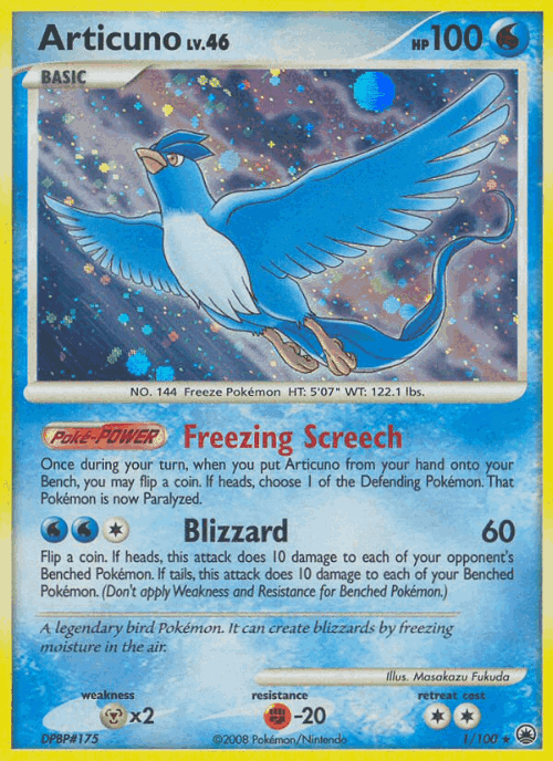 Articuno Pokémon TCG card art