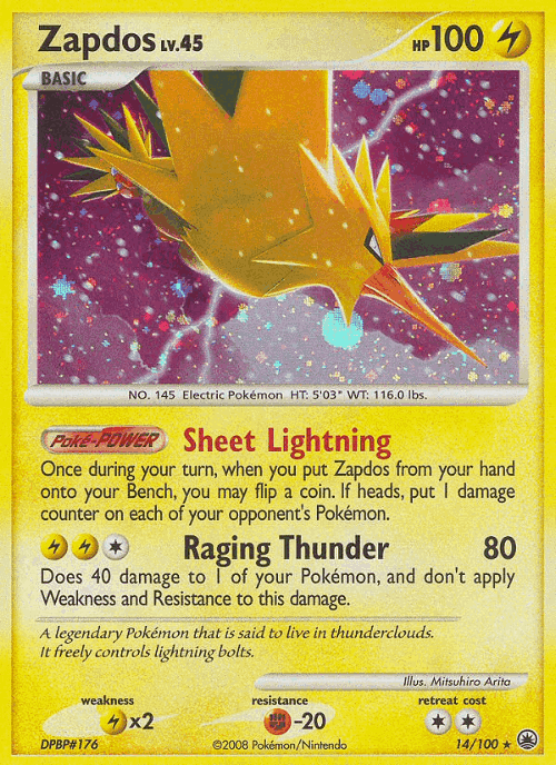 Zapdos Pokémon TCG card art