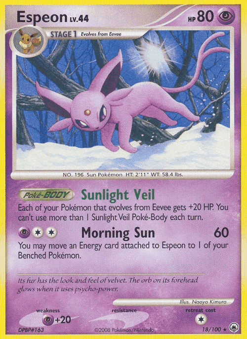 Espeon Pokémon TCG card art