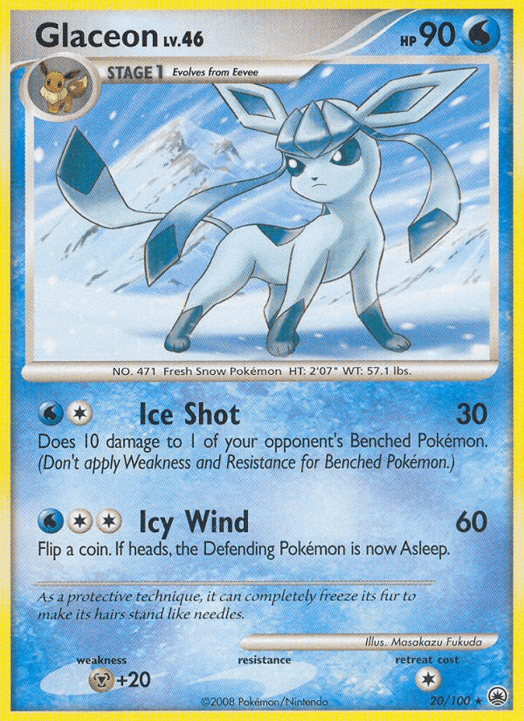 Glaceon #20 from Majestic Dawn - Rare - Illustrated by Masakazu Fukuda