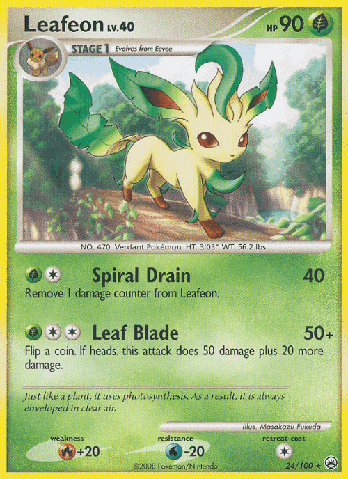 Leafeon #24 from Majestic Dawn - Rare - Illustrated by Masakazu Fukuda