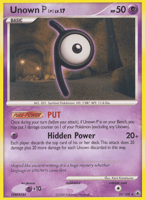 Unown [P] #33 from Majestic Dawn - Rare - Illustrated by Kent Kanetsuna