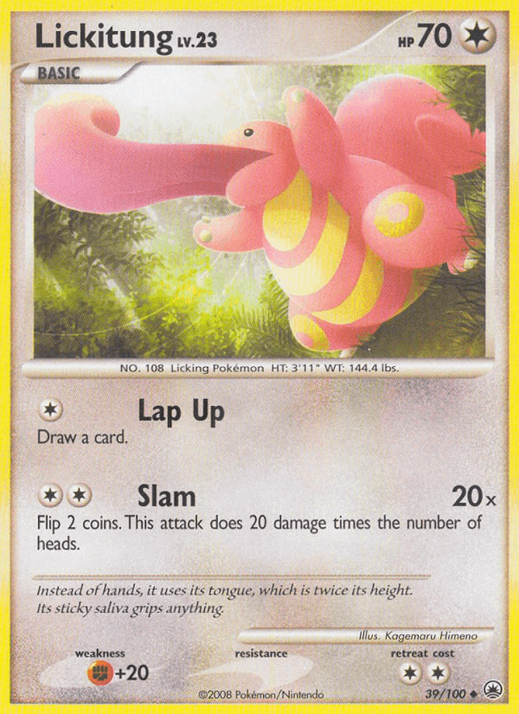 Lickitung #39 from Majestic Dawn - Uncommon - Illustrated by Kagemaru Himeno