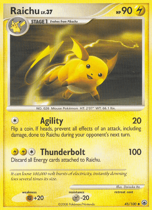 Raichu #45 from Majestic Dawn - Uncommon - Illustrated by Daisuke Ito