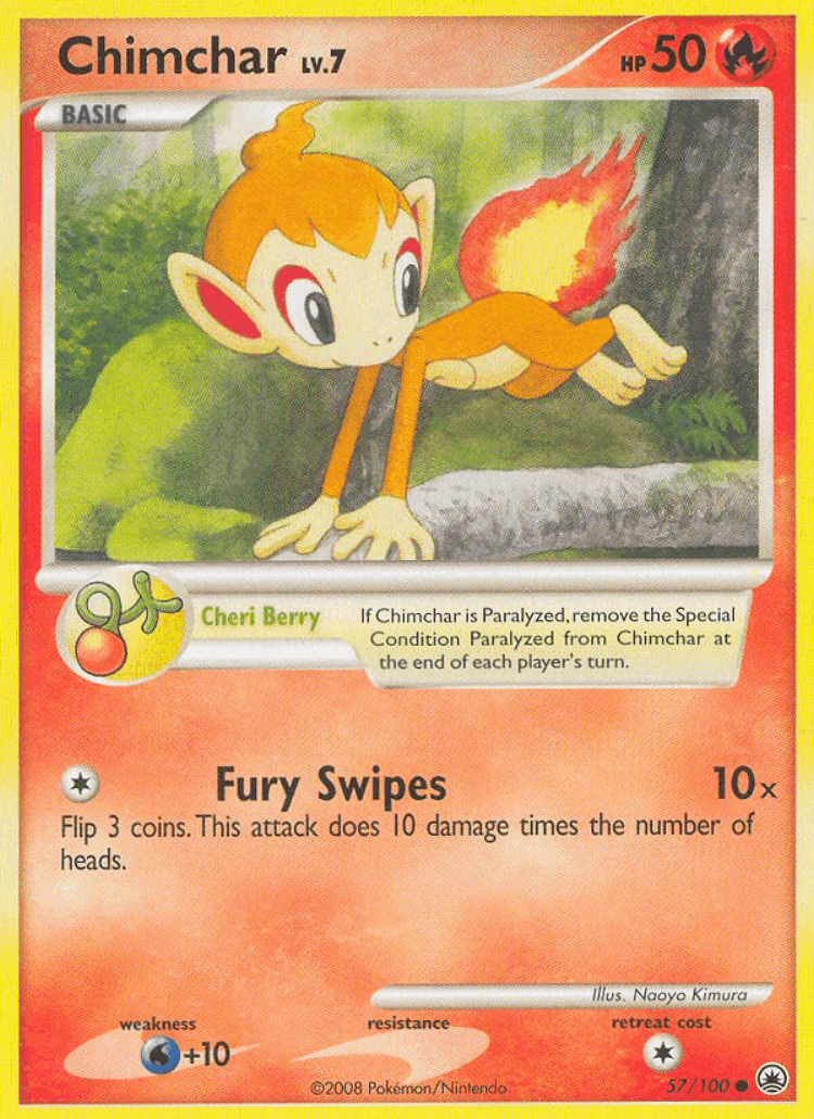 Chimchar #57 from Majestic Dawn - Common - Illustrated by Naoyo Kimura