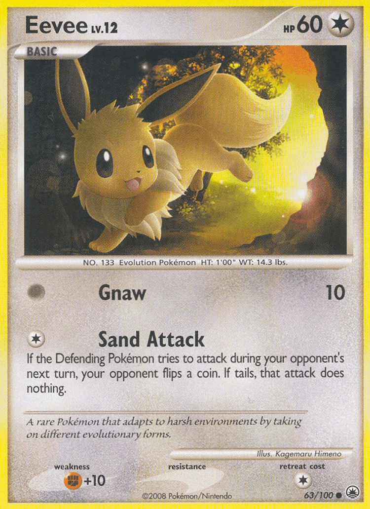 Eevee #63 from Majestic Dawn - Common - Illustrated by Kagemaru Himeno