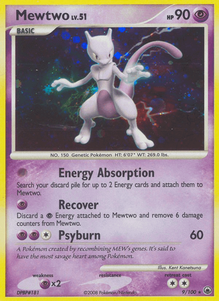 Mewtwo #9 from Majestic Dawn - Rare Holo - Illustrated by Kent Kanetsuna