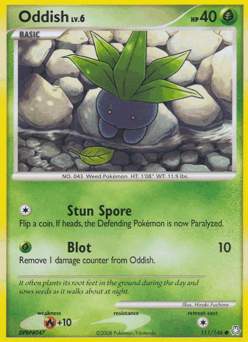 Oddish #111 from Legends Awakened - Common - Illustrated by Hiroki Fuchino