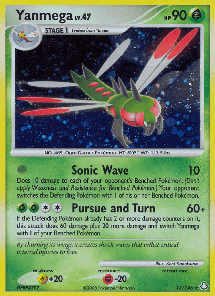 Yanmega #17 from Legends Awakened - Rare Holo - Illustrated by Kent Kanetsuna