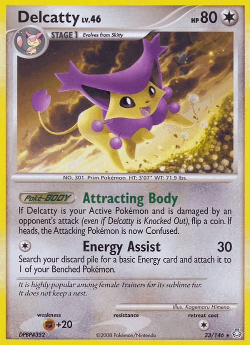 Delcatty #23 from Legends Awakened - Rare - Illustrated by Kagemaru Himeno