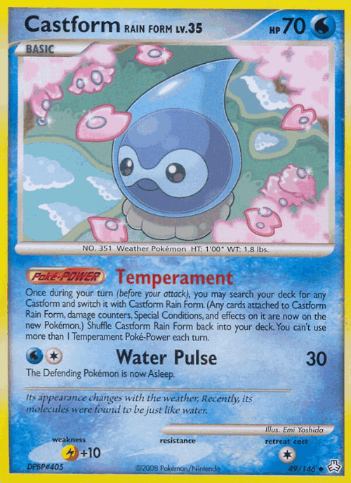 Castform Rain Form #49 from Legends Awakened - Uncommon - Illustrated by Emi Yoshida