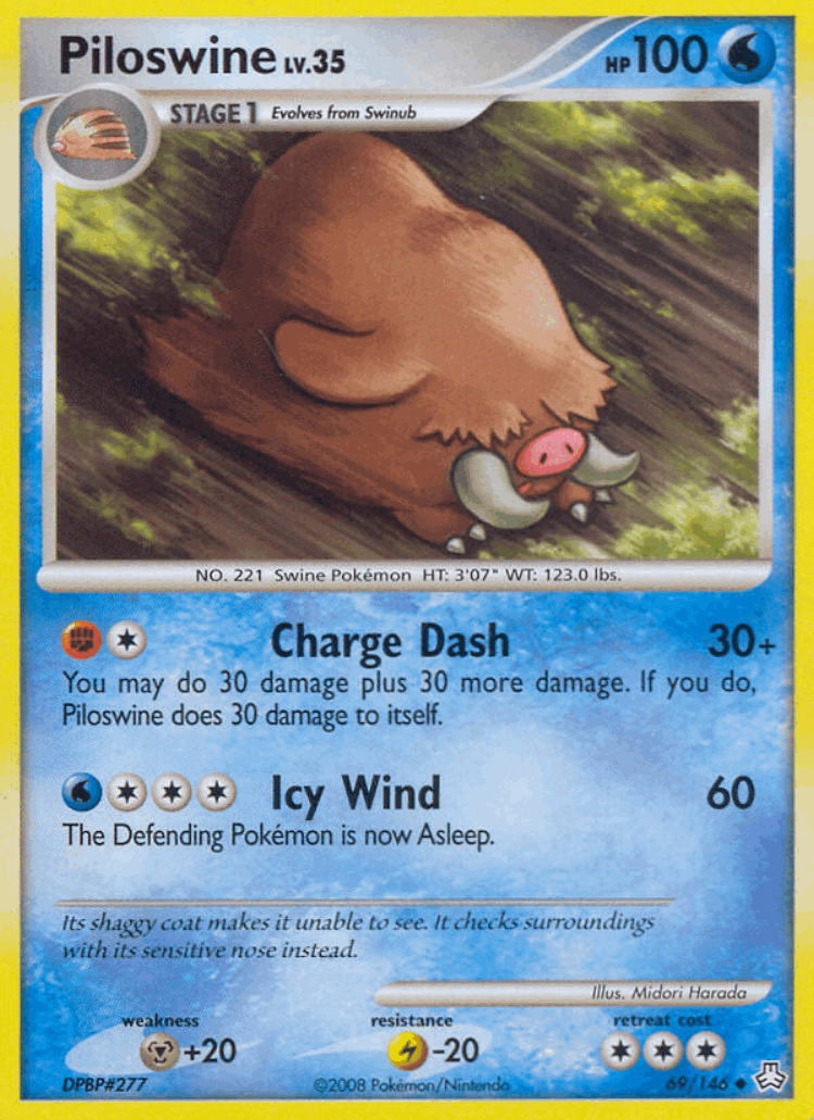 Piloswine #69 from Legends Awakened - Uncommon - Illustrated by Midori Harada
