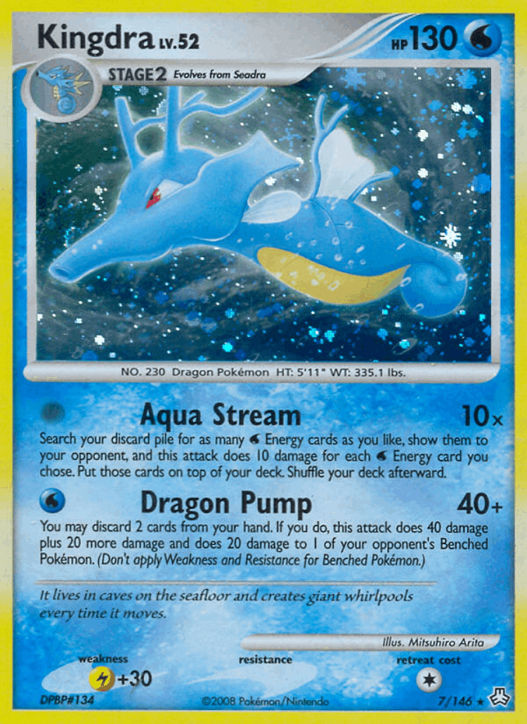 Kingdra #7 from Legends Awakened - Rare Holo - Illustrated by Mitsuhiro Arita