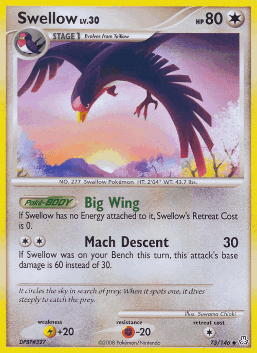 Swellow #73 from Legends Awakened - Uncommon - Illustrated by Suwama Chiaki