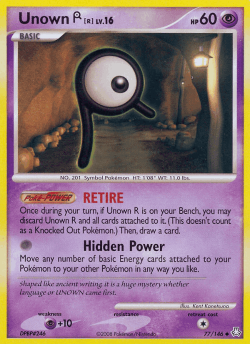 Unown [R] #77 from Legends Awakened - Uncommon - Illustrated by Kent Kanetsuna