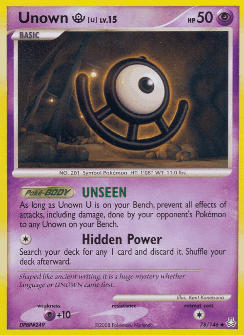 Unown [U] #78 from Legends Awakened - Uncommon - Illustrated by Kent Kanetsuna