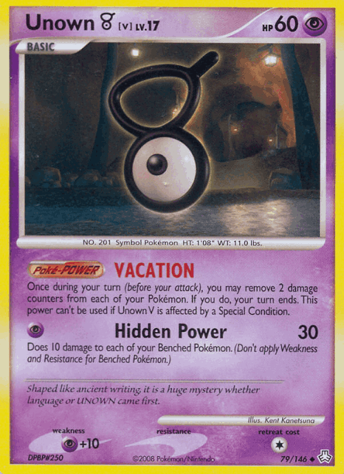Unown [V] #79 from Legends Awakened - Uncommon - Illustrated by Kent Kanetsuna