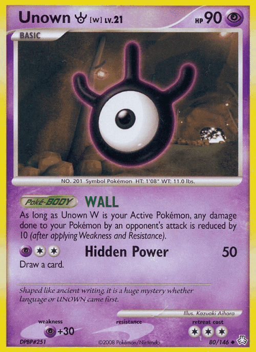 Unown [W] #80 from Legends Awakened - Uncommon - Illustrated by Kazuaki Aihara