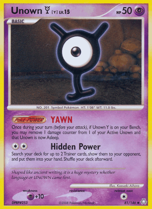 Unown [Y] Pokémon TCG card art