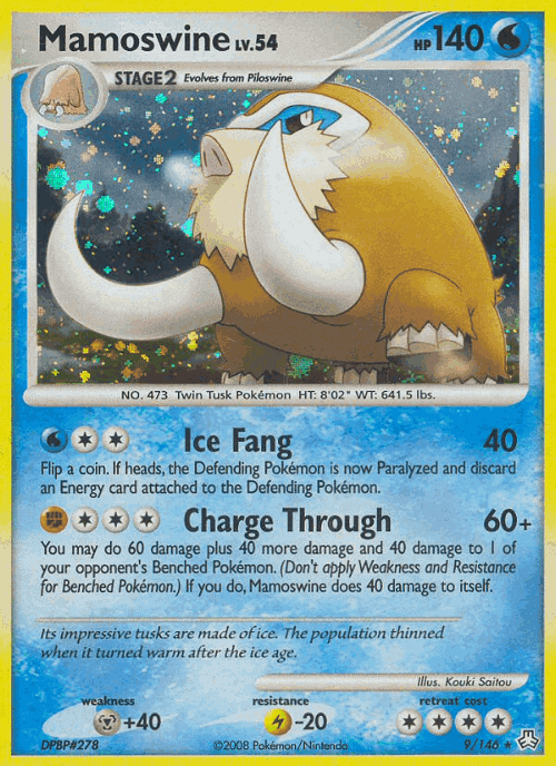 Mamoswine #9 from Legends Awakened - Rare Holo - Illustrated by Kouki Saitou