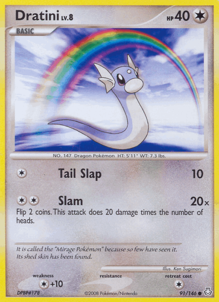 Dratini #91 from Legends Awakened - Common - Illustrated by Ken Sugimori