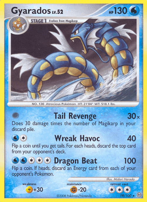 Gyarados #19 from Stormfront - Rare - Illustrated by Midori Harada