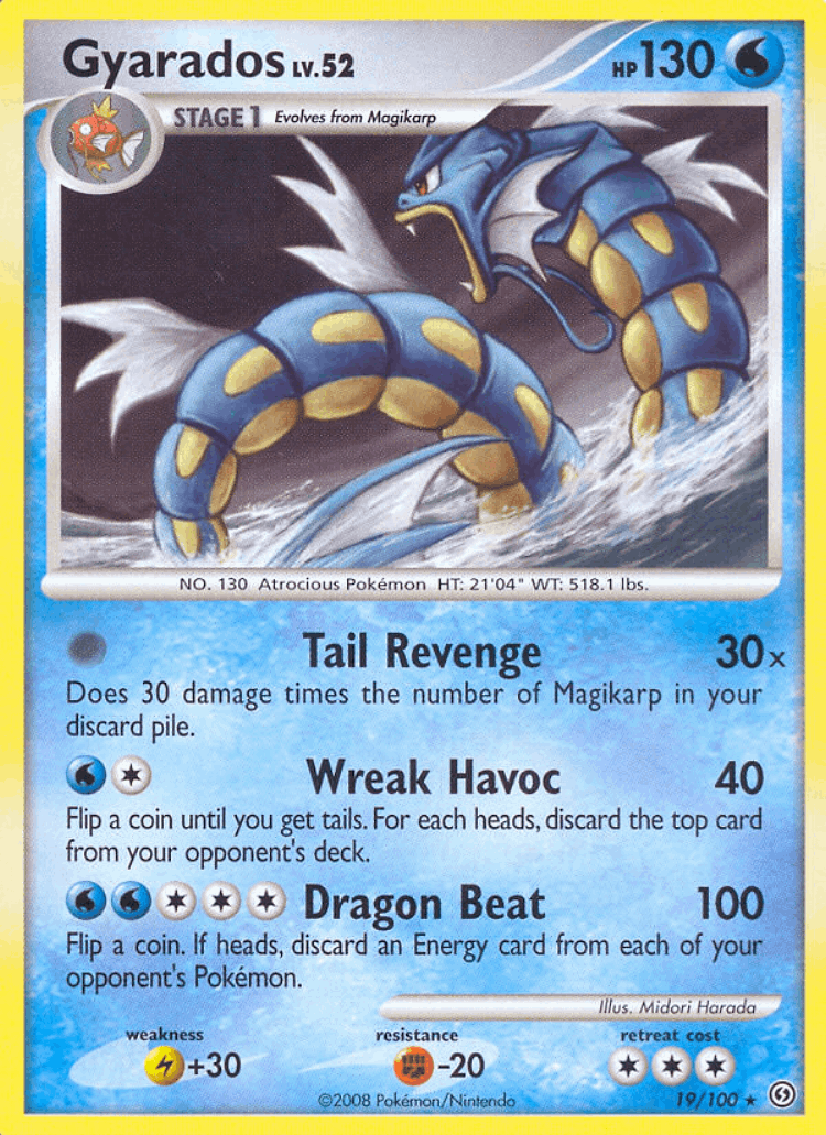 Gyarados #19 from Stormfront - Rare - Illustrated by Midori Harada